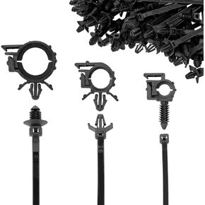 Universal Push Mount Cable Zip Tie Engine Bay Self Locking Straps with Car Wire Loom Routing Clips Compatible with GM F-o-r-d Trucks Cars Sedan UTV 150pcs