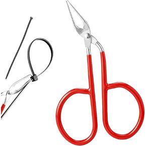 Cable Tie Opener, Pocket-Sized Stainless Steel Zip Tie Release Cutter Tool with Red Silicone Handle Cover for Untie and Improving Utilization ﻿