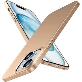 Gxmeuie for iPhone 15 5G Ultra Thin Case, [Silky Touch][Anti-Fingerprint], case for iPhone 15 Slim Hard PC Matte Back Cover Anti-Scratch Shockproof Protective Cases for iPhone 15 5G 6.1" (Champagne)