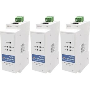 DR302 DIN Rail Modbus Gateway with Modbus RTU to Modbus TCP RS485 to Ethernet Converter (3 Pack)