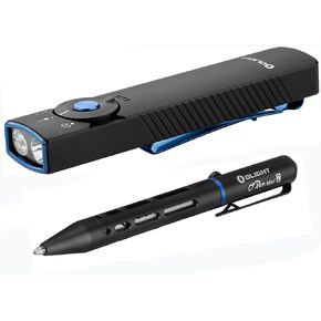 OLIGHT Arkfeld Pro Rechargeable EDC Flashlight with Green Beam, UV Light and White LED Combo Bundle with O'Pen Mini 2 Ballpoint Pen