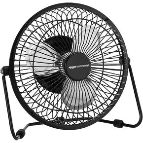 AmazonCommercial 6-Inch Table Fan with Power Adapter and USB Cable, black (DC6-3A)