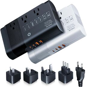[2 Packs] 500W Max Voltage Converter US to Europe, Game-Charger Pure Sine Wave 220V to 110V Converter for European Travel, Power Converter Adapter for CPAP Hair Straightener Curler Laptop Cell Phone