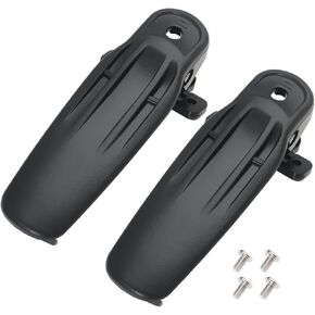 Sing F Ltd 2PCS Calkie Talkie Belt Clip مع مسامير متوافقة مع Kenwood KBH-11 NX200 NX300 NX410 NX411 NX200G TK5210G TK5220 TK5310 TK5410 92.3MMX40MM أسود