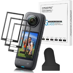 واقي شاشة Orzero (3 حزمة) متوافق مع كاميرا Insta 360 X5 / Insta 360 X4 و PMMA و PET (غير مُخفف)