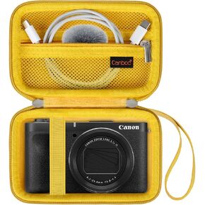 Canboc Hard Carrying Case for Canon PowerShot V1 Video Digital Camera, V1 Point and Shoot Vlogging Camera Bag, Mesh Pocket fits USB Cable, Blue(Case Only)
