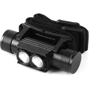 Rechargeable IPX5 Waterproof 1200LM Lightweight Headlamp, 180-Degree Adjustable Angle and 2600mAh Two LED Lighting, Suitable for Dog Walking, Camping, Hiking.