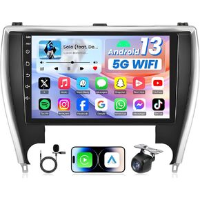 64G Upgrade Car Radio for Toyota Camry 2015-2017: 10.1" 1280 * 800 Touchscreen Head Unit Stereo Wireless Carplay Android Auto Backup Camera Bluetooth Mirror Link GPS 5G WiFi SWC FM