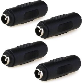 5.5mm*2.1mm Female to Female Plug DC Power Connector Adapter - 4Pack for CCTV, LED Strip, DC Cables with 5.5*2.1mm Tip, Charging Adapter