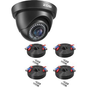ZOSI 1080P HD Security Camera Indoor Outdoor,1920TVL 2.0MP 4-in-1 HD TVI/CVI/AHD/CVBS CCTV Camera,Weatherproof,80ft IR Night Vision,for 960H,720P,1080P,5MP,4K Analog Home Surveillance DVR System