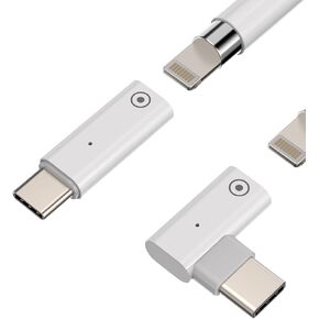 Apple Pencil 1st Generation Adapter(2 Pack) Lightning Female to USB C Male Charging Accessories Ipencil Pen Charger Adapter Type C Dongle Connector Thunderbolt 4 Converter