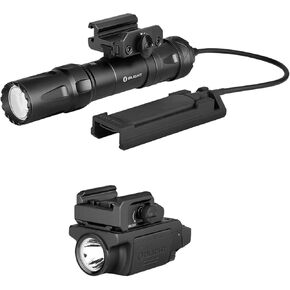 OLIGHT Odin 2000 Lumens Picatinny Rail Mounted Rechargeable Tactical Flashlight with Remote Pressure Switch Bundle PL-Mini 3 Valkyrie 600 Lumens Compact Tactical Picatinny/GL/Hellcat Rail-Mounted