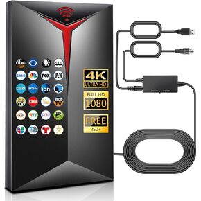 2024 Upgraded TV Antenna for Smart TV, Digital HD Indoor/Outdoor, 36FT Coaxial Cable, 8K/4K/1080P Supported, Weather-Resistant, Easy Install