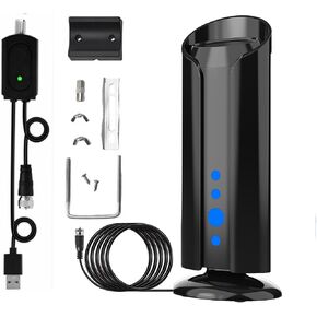 TARVIT 2024 Best Amplified Clear 4K HD Digital TV Antenna with 800+ Mile Range, Plug & Play, No Internet Needed, Weatherproof, 360 Reception, Space-Saving Design