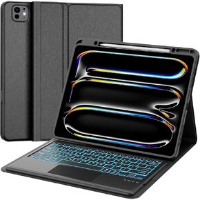 Backlit Keyboard Case for iPad Pro 13 Inch (M4) 2024,7 Colors Backlit,Magnetic Detachable Wireless Keyboard with Touchpad,Precise Cutouts iPad Case with Pencil Holder for iPad Pro 13"