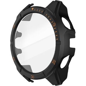 ISABAKE Fenix 8 47mm Solar Watch Case Cover,TPU Bumper Screen Protector Hard PC Full Protection Cover Compatible with Garmin Fenix 8 47mm Solar (Not for Fenix 8 47mm Amoled)