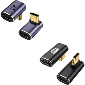 محول Auvipal USB C 90 درجة (نمطان) ، موصل زاوية USB من النوع C L للزاوية اليمنى لسطح البخار ، حليف ROG ، Meta Quest ، MacBook ، الكمبيوتر اللوحي ، الهاتف والمزيد - الأسود