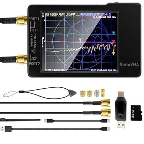 [Upgraded] AURSINC NanoVNA-H Vector Network Analyzer 10KHz-1.5GHz Latest HW Version 3.6 Antenna Analyzer Ham Radio, with USB C & USB 3.0 OTG SD Card Reader and 32GB SD Card
