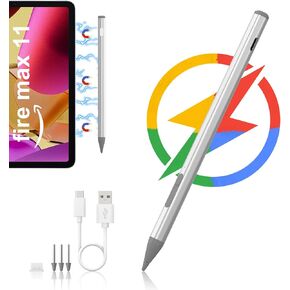 USI 2.0 القلم القلم لـ Amazon Fire Max 11/Google Pixel Tablet ، USI Pen لـ Lenovo/Acer/HP Chromebook - 4096 مستويات الضغط والممحاة