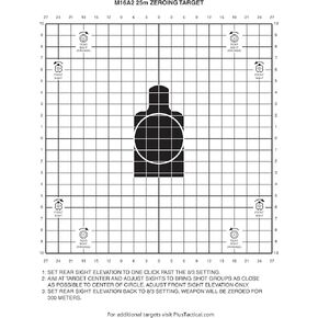 M16A2 25 Meter Zeroing Target On EZ Peel Notepad