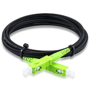 Boobrie 9.84ft OS2 SC/APC to SC/APC Fiber Patch Cable Single Mode Simplex Jumper OS1/OS2 Compatible Black Jacket for Optical Fiber Communication System Local Area Network