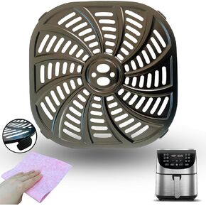 7QT Square Air Fryer Crisper Plate for Gourmia GAF778 7QT Air Fryers, Premium Air Fryer Grill Pan Plate Tray Rack Insert Shelf Grate Grid for 7QT Gourmia Air Fryer, Nonstick, Dishwasher Safe