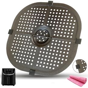 7QT Square Air Fryer Crisper Tray for GAF798/GAF716/GAF778 Air Fryers, Premium Double Layer Non-stick Coating Air Fryer Grill Crisper Plate Insert Pan for Gourmia Air Fryer, Dishwasher Safe