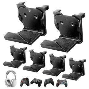 Controller Wall Mount Holder, 6 Pack, Universal Gaming Stand for PS5 Pro/PS5/PS4/Xbox/Switch, Headphone Hanger Hook