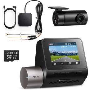 【70mai Dash Cam A510+ 4G Hardwire Kit UP05 + 64GB Card 】 1944P+1080P Front and Rear Camera with STARVIS 2 IMX675 and LTE Support, App Control, HDR, G-Sensor, 24H Parking Monitor, Loop Recording