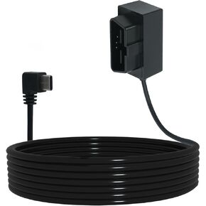 OBD II Hardwire Kit for Dash Cam, 24/7 Parking Mode & Acc Mode, Mini USB Power Cable with Low Voltage Protection - Easy Install, Compatible with Car Cameras, GPS, Radar by Suplogico
