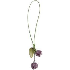 Green Mobile Phone Lanyard Universal Phones Chain Pink Flower White Flower Bud Phone Lanyard Wrist Strap Anti Lost Charm Strap Fashion Phones Case Keychain Wallet Decoration Pendant for Women，Car Charm