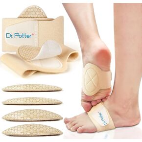 Arch Support Sleeves for Plantar Fasciitis Relief, Adjustable Compression Bands with Removable Arch Support Pads for Fallen Arches, High Arch, Flat Feet, Feet Pain Relief - Blue