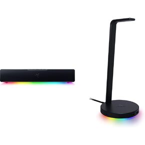 Razer Leviathan V2 X: PC Soundbar with Full-Range Drivers & Base Station V2 Chroma: Chroma RGB Lighting - Non-Slip Rubber Base - Designed for Gaming Headsets - Classic Black