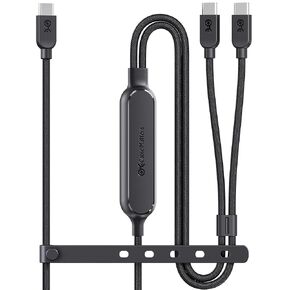 Cable Matters Braided USB C Multi Charging Cable - 6ft, Supports [140W Charging & 480Mbps Data Transfer], USB C Power Splitter Compatible with MacBook Pro, XPS, iPad, iPhone & More