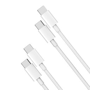 10 قدم مضفر USB C To C Cable 2 عبوة ، شحن سريع 60W ، جيل iPad 10 شحن الشحن ، لجهاز iPhone 16/15 Pro Max ، Samsung S25/S24 ، MacBook ، iPad Air/Mini ، Pixel 8/7