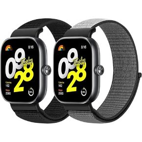 Nylon Bands Compatible With Xiaomi Redmi Watch 5/Xiaomi Redmi Watch 4/Xiaomi Smart Band 8 Pro/Xiaomi Smart Band 9 Pro, 2 Pcs Adjustable Sports Replacement Bands For Women Men