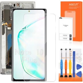 OLED for Samsung Galaxy Note 10 Plus Screen Replacement for Samung Note 10 Plus LCD Display Touch SM-N975F SM-N975U LCD Digitizer Touch Assembly with Frame(Support Fingerprint) (Silver)