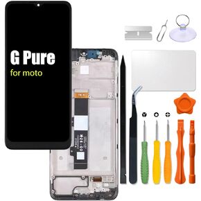 LCD Screen Replacement for Motorola Moto G Pure with Frame for Moto Gpure XT2163 XT2163-4 XT2163DL LCD Touch Screen Display Panel Digitizer Assembly with Repair kit
