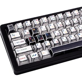 Japanese Manga Theme Keycaps Set, Cherry Profile PBT Custom Key caps 135 Keys, Black and White Keyboard Keycap for Cherry MX Mechanical Keyboard US Layout with Key Puller