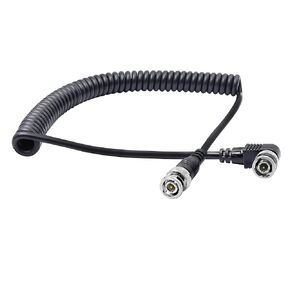 PNGKNYOCN HD SDI Right Angle Coiled Cable,90 Degree BNC Male to BNC Male Coaxial Cable Support 1080P, for Cameras and Video Equipment