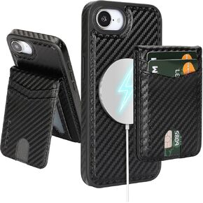 Compatible with Magsafe 2 in 1 Detachable iPhone 16e Wallet Case with Card Holder,Women Men,Magnetic PU Leather RFID Blocking Flip Kickstand Credit Card Slots,for Apple 16e 2025,Brown