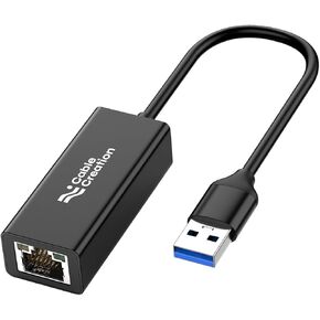 CableCreation USB to Ethernet Adapter, Driver Free USB 3.0 to 10/100/1000 Gigabit Ethernet LAN Network Adapter Compatible with Nintendo Switch, Laptop, PC, MacBook, Windows, macOS, Linux, Aluminum