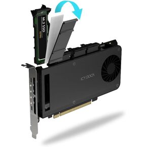 Removable 4 Bay Quad M.2 NVMe SSD to PCIe 4.0 x16 Mobile Rack Enclosure/Adapter Card for PCIe Expansion Slot | ExpressSlot Slide MB204MP-1B