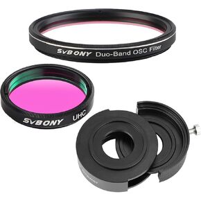 SVBONY SV220 2'' Dual-Band Nebula Filter for One-Shot Color Camera Bundle with 1.25'' UHC Filter and SV226 Telescope Filter Drawer, Telescope Filter Combination for Deep Sky Photography