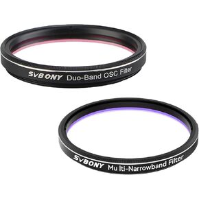 SVBONY SV220 2'' Dual-Band Nebula Filter, H-Alpha and O-III Narrowband Filter for One-Shot Color Cameras Bundle with SV240 Multi-Narrowband Galaxy Nebula Filter, Telescope Filters for Astrophotography