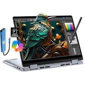Dell Inspiron 14 7440 2-in-1 Laptop (14" FHD+ Touchscreen, Intel Core 5 120U (> i7-1355U),16GB DDR5, 512GB SSD) for Creator, Designer, IST Hub & Pen, 10-Hr Long Battery Life, Win 11 Home w/AI Copilot