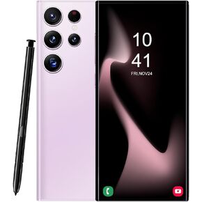 C24 Ultra Cell Phone,Android 14.0 Unlocked Phones,8+256GB Smartphone,Support Dual SIM Dual Standby Face Recognition,6800mAh Ultra Long Life Battery 5G Phone.(Pink)