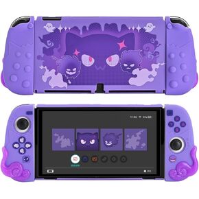 YOCORE Protective Case for Nintendo Switch OLED, Slim Cover Case Anti-Scratch, Shock-Absorption Design with Separable Soft Silicone Protective Shell-Purple Ghost