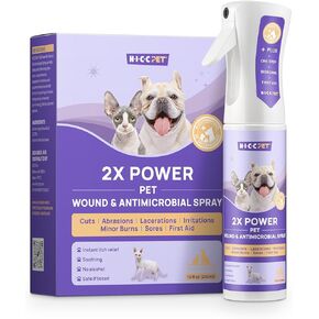 HICC PET Itch Relief Spray & Hot Spot Treatment for Dogs Cats - Rapidly Alleviate Dry Itchy Skin, Skin Allergies, Scratching, Excessive Licking, 2X Strength Formula, Safe for All Animals 10 Fl Oz