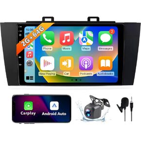 Android 13 Car Radio Compatible with Subaru Legacy Outback 2015-2018, 9 Inch 2+64G Car Stereo Support Wireless CarPlay/Android Auto/Bluetooth/GPS Navigation/SWC/FM Radio/Backup Camera